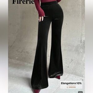 SHEIN black flare velvet pants XS